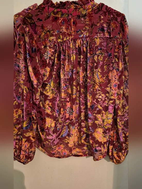 Anthropologie Estela Burnout Sheer Blouse Sz.S NWT - Picture 8 of 12